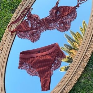 maroon gooseberry intimates lingerie set